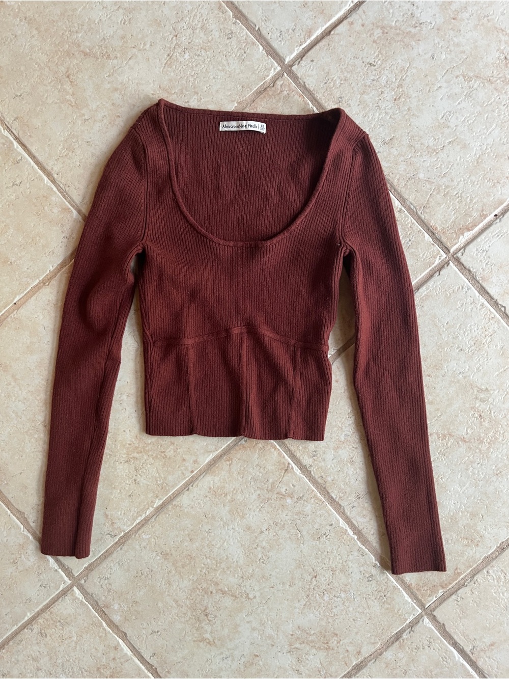 Abercrombie & Fitch nwot ribbed knit corset sweater featuring a deep scoop XS